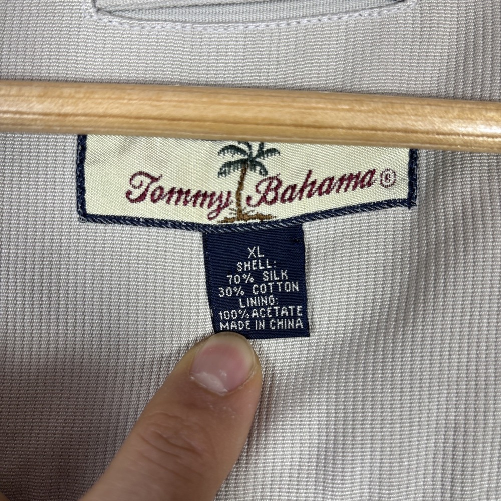 Tommy Bahama Men XLarge Beige‎ Silk Jacket Cozy Butter Quiet Luxury 80s - Picture 3 of 11